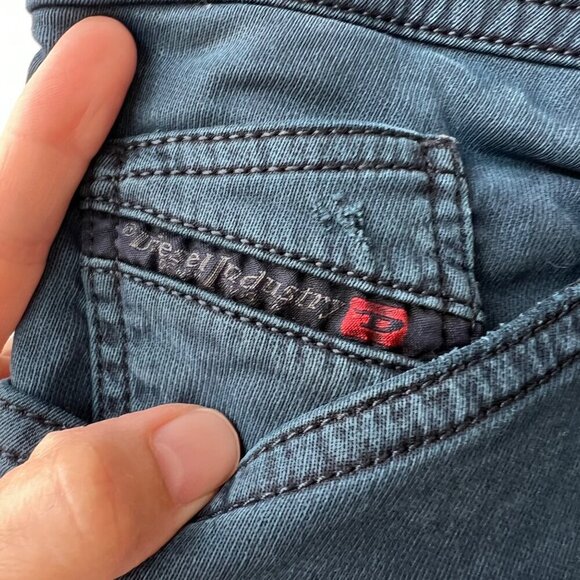 Diesel Men Bakari NE Blue moto skinny jeans, Size 32 L76 - Picture 6 of 13